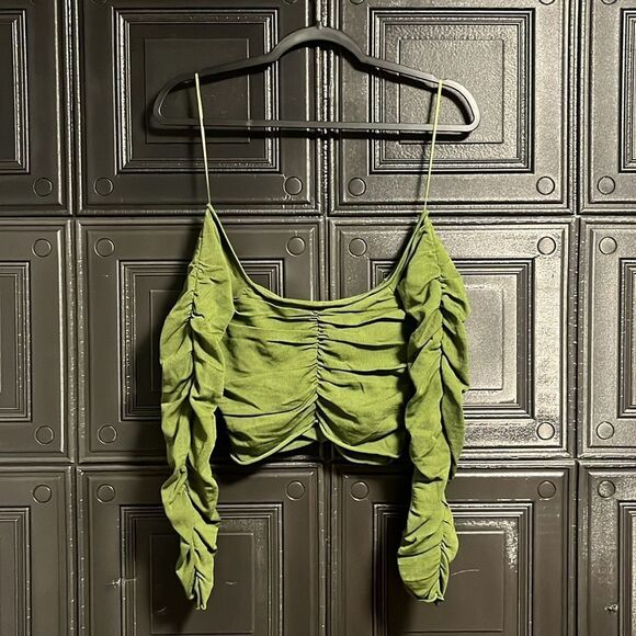 Zara Green ruched top - Picture 1 of 3